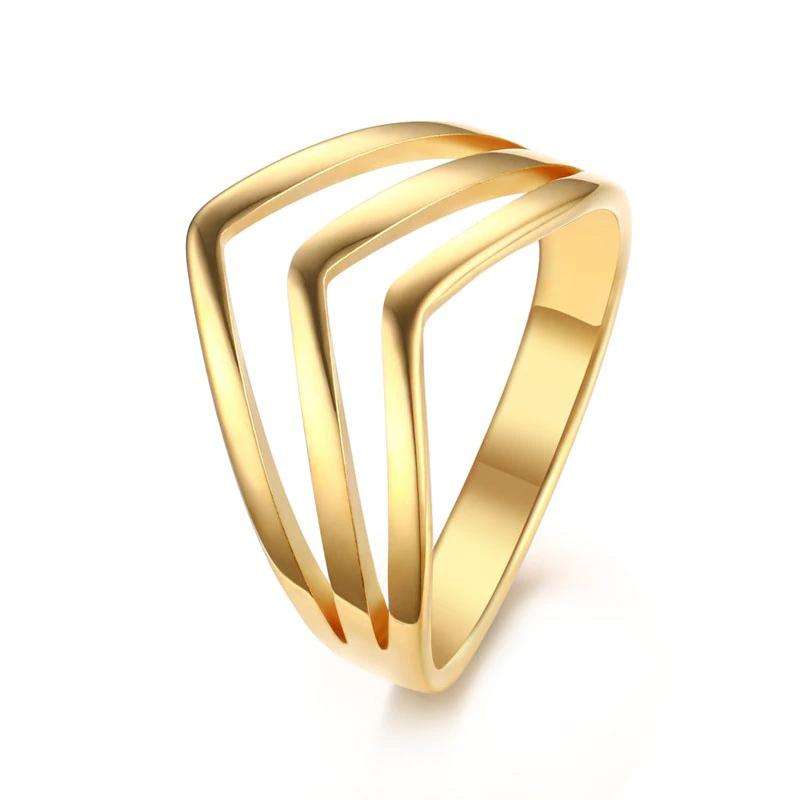 3-strengs Chevron ring