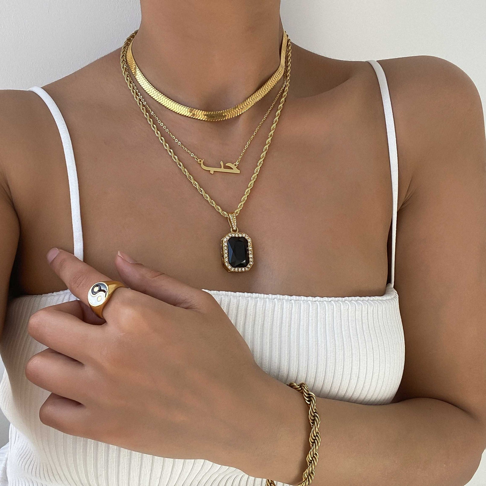 Amelia Onyx Tablet Ketting